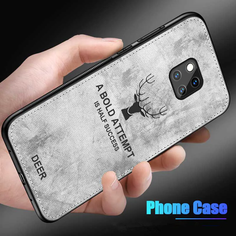 Чехол для Huawei P10 Plus P20 Mate 20 X Pro lite с оленем мягкий тпу тканевый текстурный чехол Honor