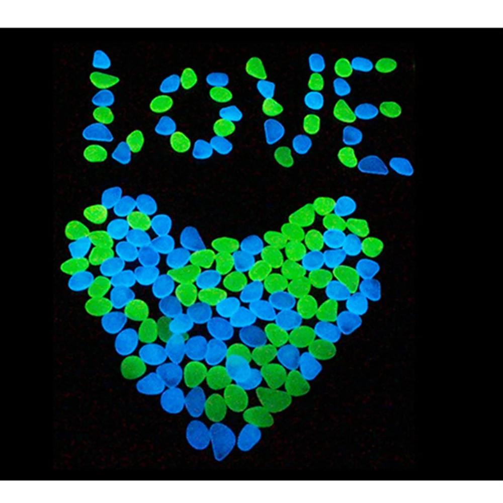 

100pcs Glow Pebbles DIY Toys Home Fish Tank Garden Decoration Luminous Glowing Stone