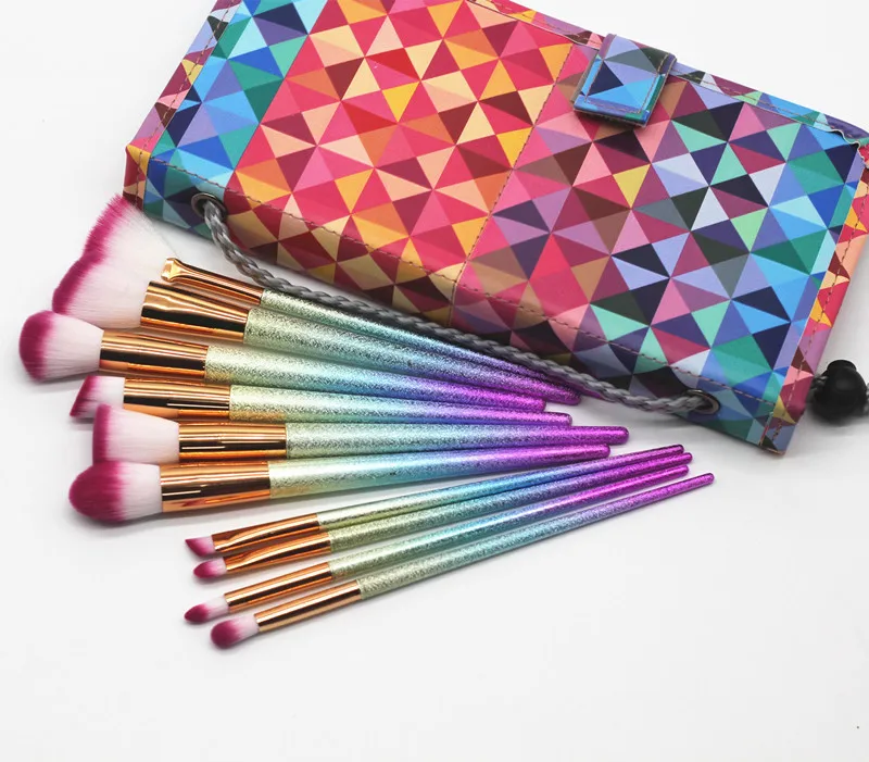 

10/24pcs Kit Makeup Brushes set Tools Proffesional Unicorn Foundation Eyeshadow Powder Blush Fondation Gradient color Cosmetic
