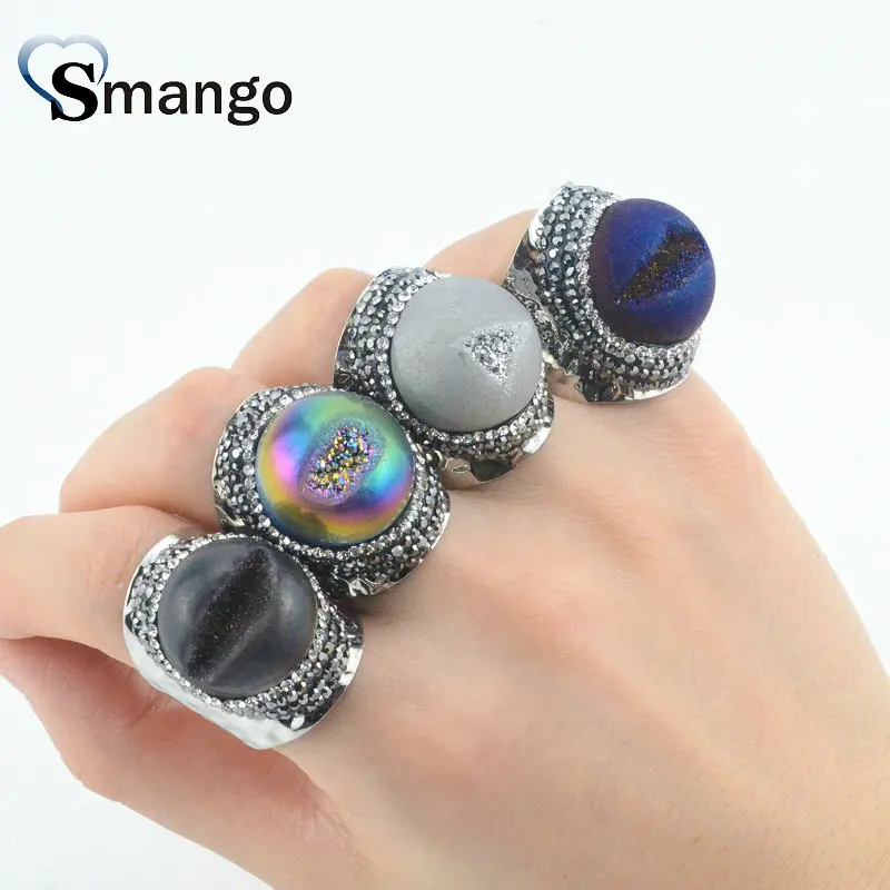 

5Pieces,Women Fashion Jewelry,The Black Hole SeriesColorful Rhinestone Rings,4 Colors