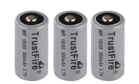 

10pcs/lot High Capacity Trustfire IMR 18350 800mAh 3.7V Li-ion Battery Rechargeable Batteries