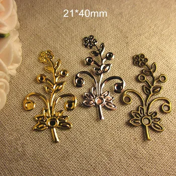 

Decorative Items,Metal Stamping Flowers Branch,21*40mm,Gold-color / Silver-color / Steel / Bronze,DIY Crafts Supplies,100pcs