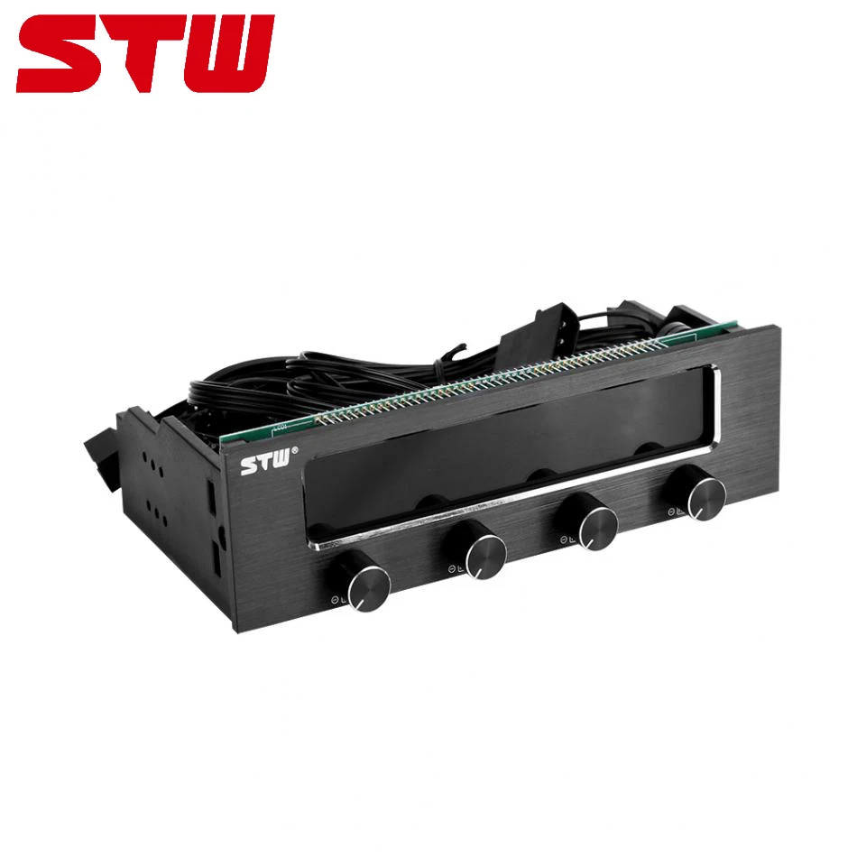 

STW 5.25 inch Front LCD Panel Fan Speed Controller with 4-Fan Speed Controller CPU Temperature Sensor Computer