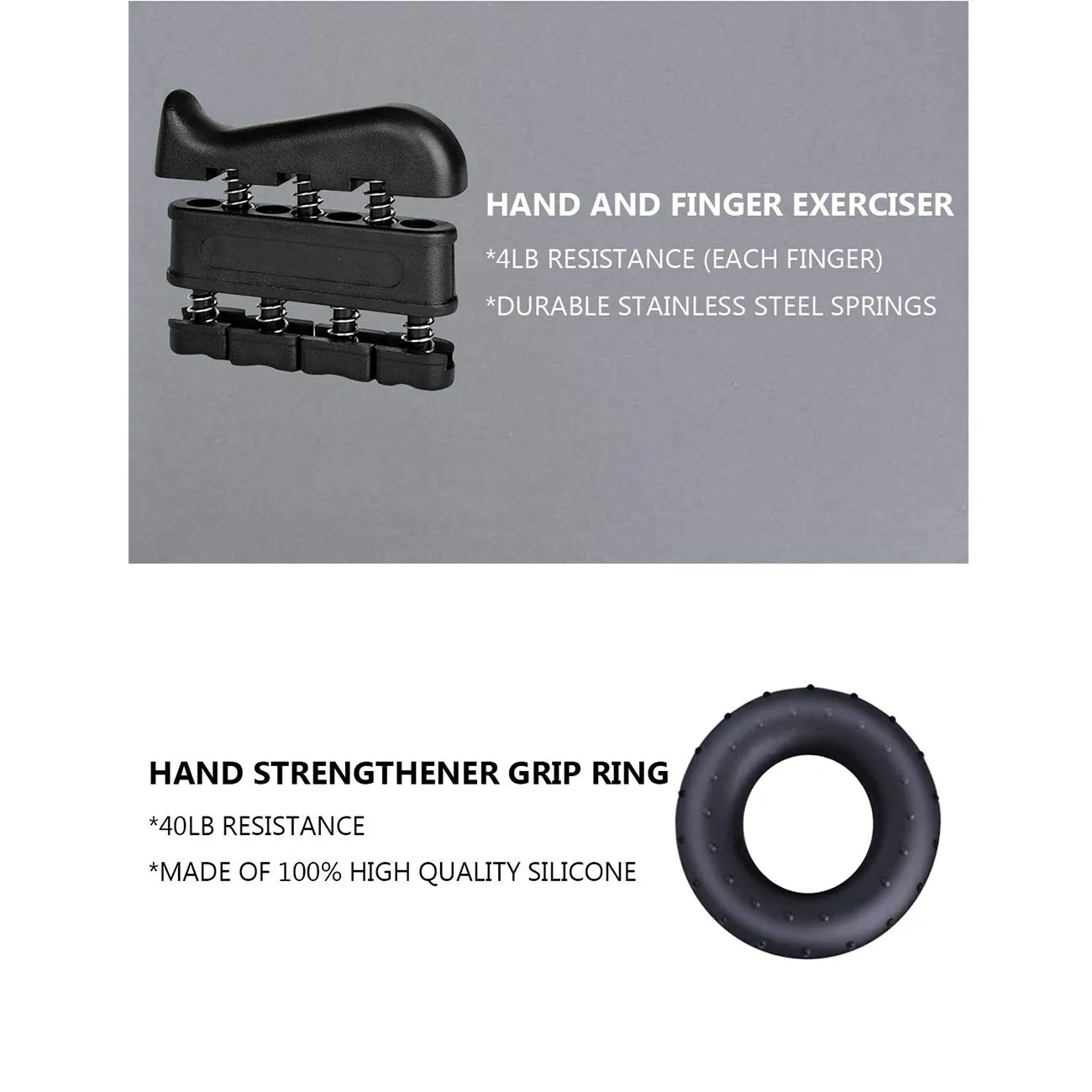 5 Pack Hand Grip Strengthener Workout Kit Forearm Grip Ball Ring Adjustable Resistance Hand Gripper Finger Exerciser Stretcher