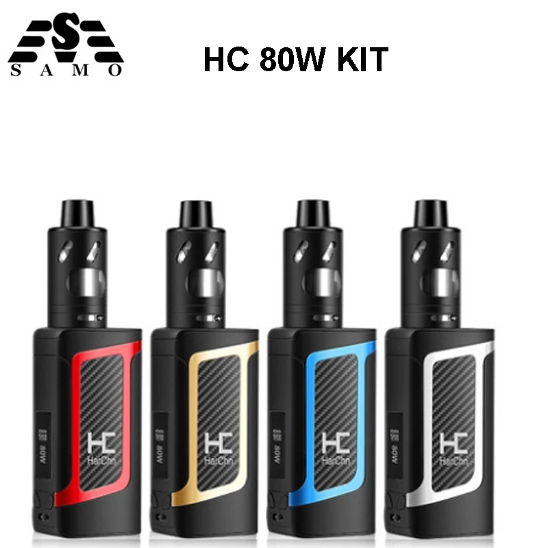 

NEW 80w electronic cigarette 3ml tank 0.5ohm smoke vape pen 2000mah battery hookah e-cigarettes vaporizer Starter vaper kit