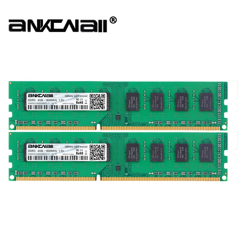 ANKOWALL DDR3 8 ГБ 4 ГБ памяти 1600 МГц 1333 МГц 240pin 1,5 в Настольный оперативная Память dimm