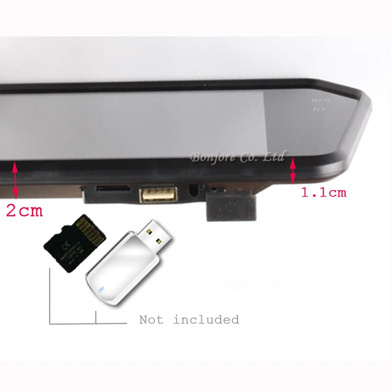 Koorinwoo 1024x600 Высокое разрешение " TFT lcd монитор заднего вида зеркало TF USB Bluetooth MP5 автомобильный парковочный монитор обратный приоритет