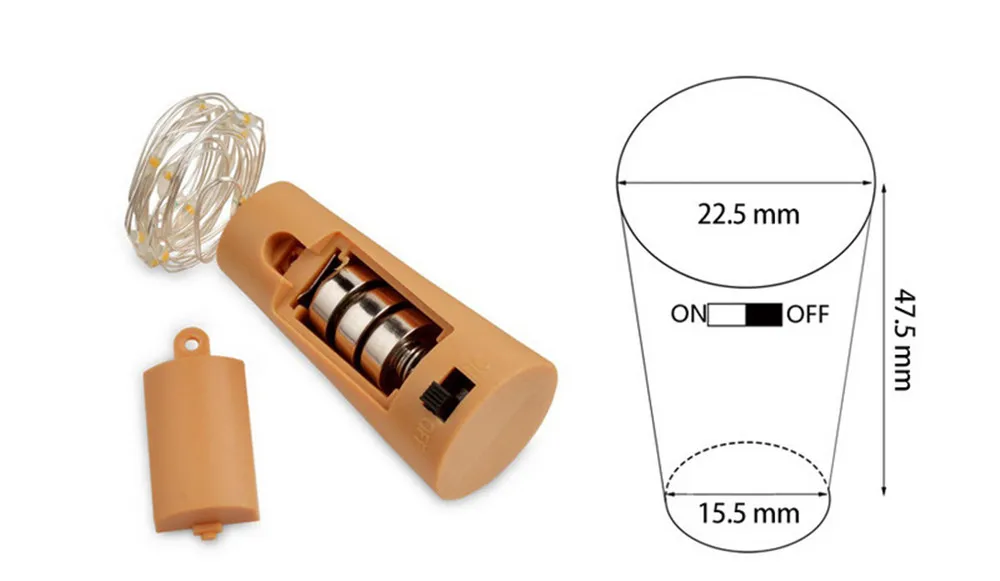 10X многоцветный бутылку пробкой светодиодный свет шнура серебряной проволоки Фея Света Стекло винные пробки формы лампа для
