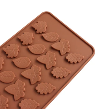 

24 Cavity Tree Leaves Silicone Mold Cake Decorating Candy Chocolate Baking Mould Drop Shipping Support
