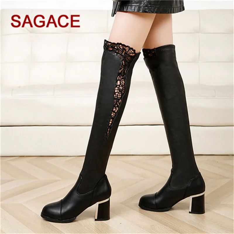 square heel slip on boots
