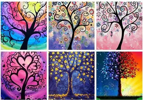 

5d diy full square diamond painting oil painting tree landscape cross stitch home decoration painting