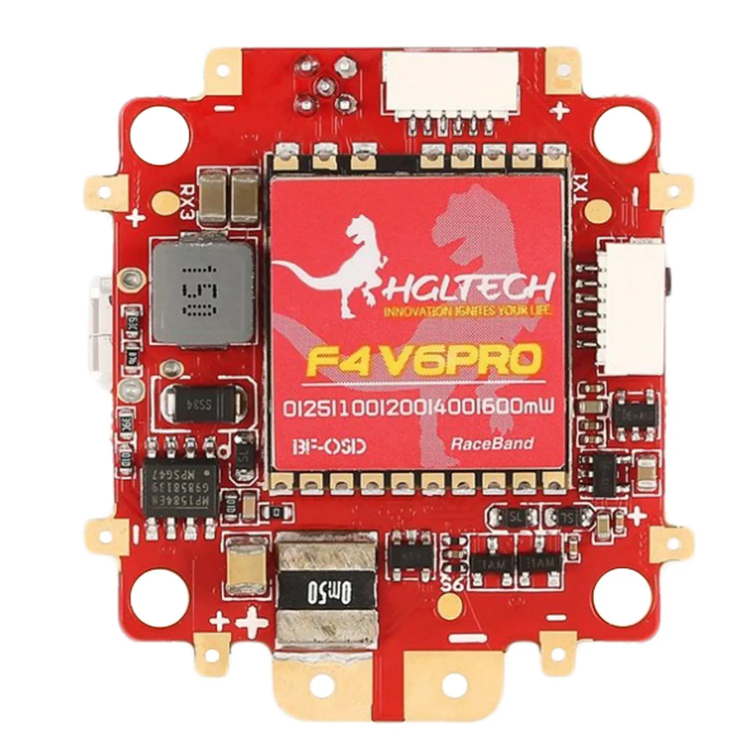 Hglrc F4 V6 Pro Fc 5,8 Ghz 48Ch переключаемый Vtx W/5 V Bec Osd Pdb - Цвет: Red