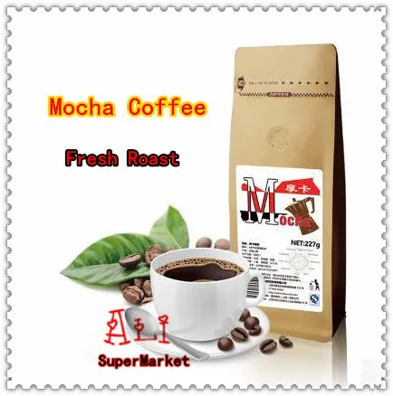 100% High Quality Coffee Beans Mocha Black Coffe No Sugar Fresh Baking Arabica Bean Slimming 227g Free Shipping | Продукты
