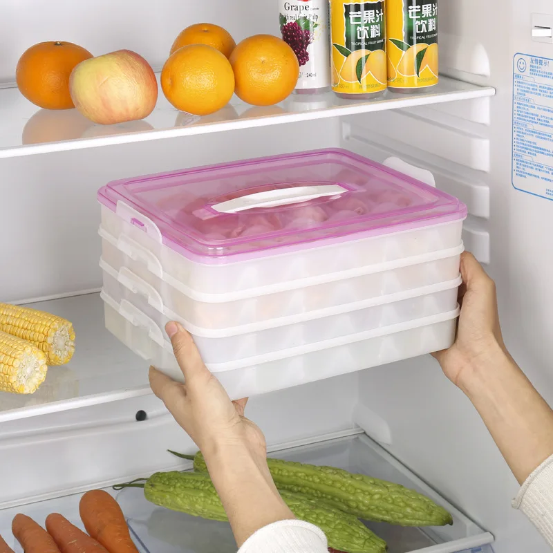 Большая емкость 48 Сетка пельменей Сохранение Коробка для хранения холодильник еда овощи свежесть Органайзер категории еды контейнер
