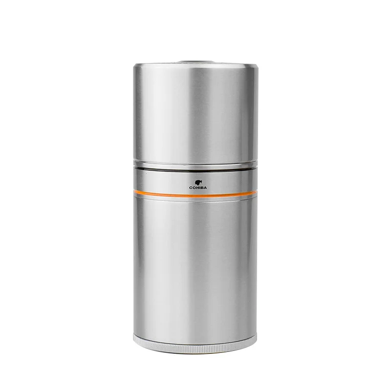 

COHIBA Silver / Yellow Metal Cigar Case Humidor Portable Travel Fashion Cigar Hydrating Jar Tube as Free Gift Holder