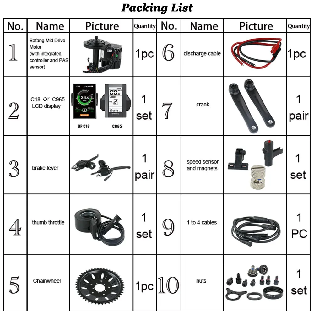 Flash Deal Bafang 1000W BBSHD Motor with 52V 13Ah Ebike Battery whole motor Kits C18 LCD with Hailong 3 Battery 9