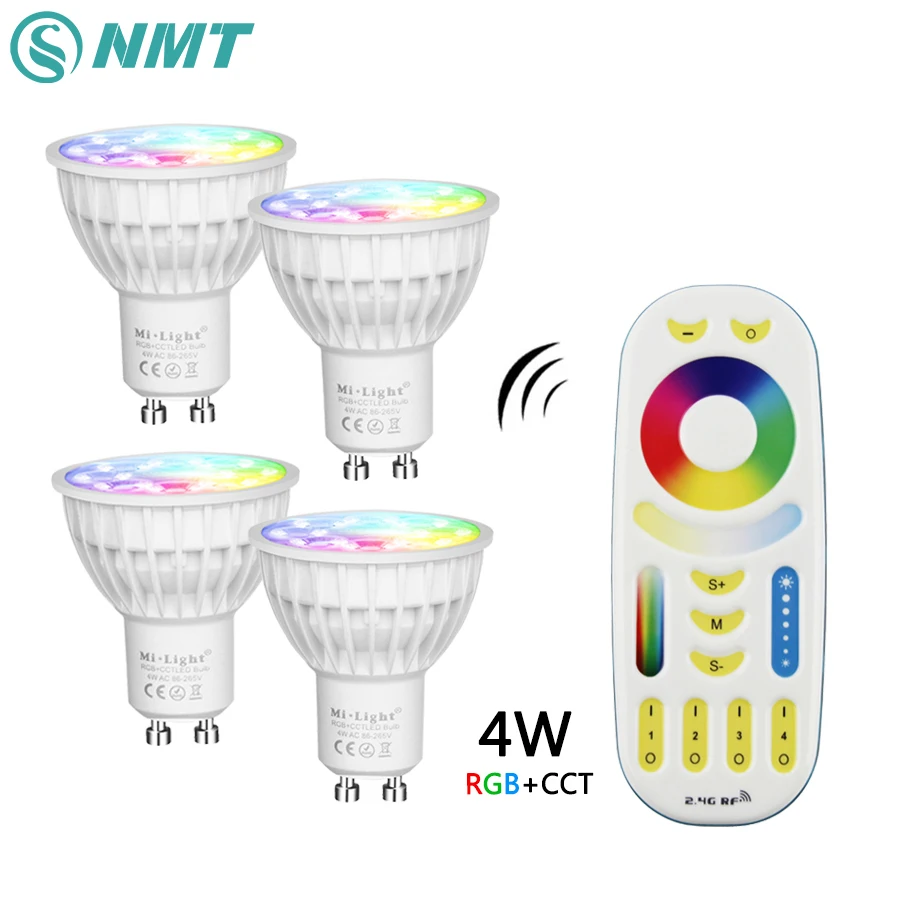 Ми свет с регулируемой яркостью светодиодные лампы 4 Вт MR16 GU10 RGB CCT (2700 6500 К) LED Лампы