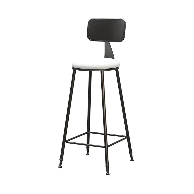 Кованый барный стул в скандинавском стиле, современный минималистичный домашний обеденный стул с спинкой, высокий стул для кафе, барный стул, барный стул - Цвет: 65cm  Style11