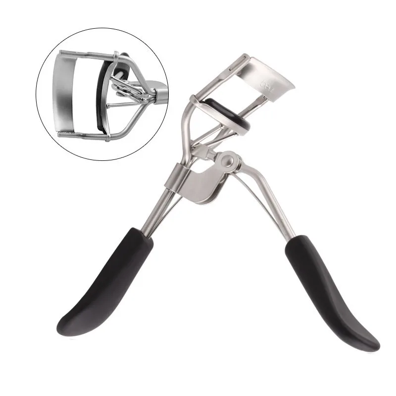 

Professional Makeup Eyelash Curler Mental Eyelashes Tweezers Clip Tools Lash Curler with Silicone Replacement Pads