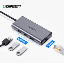 Ugreen USB C концентратор Ethernet USB-C к Мульти USB 3,0 RJ45 сетевой адаптер док-станция для MacBook Pro USB3.0 3,1 разветвитель порт type C концентратор