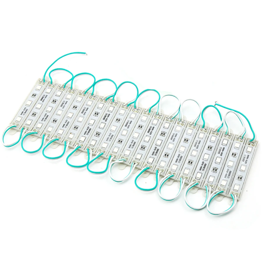 LED Module SMD 5050 3 LED DC12V Waterproof Advertisement Sign Letter Storefront Strip Lamp Modules Light Green Color (27)