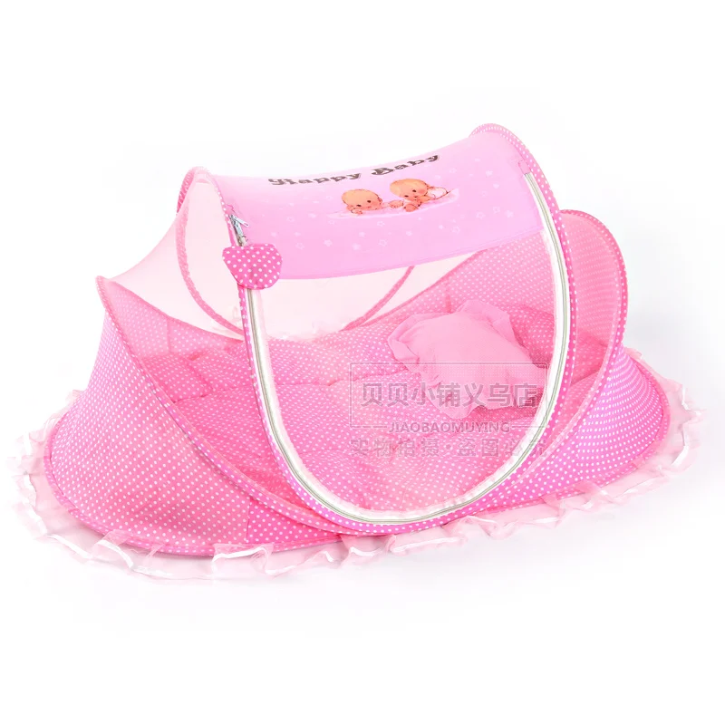 Милый ребенок Сетки от комаров летние для маленьких детей Колыбели Кровать Canopy Подушки матрас+ Подушки детские - Цвет: Pink
