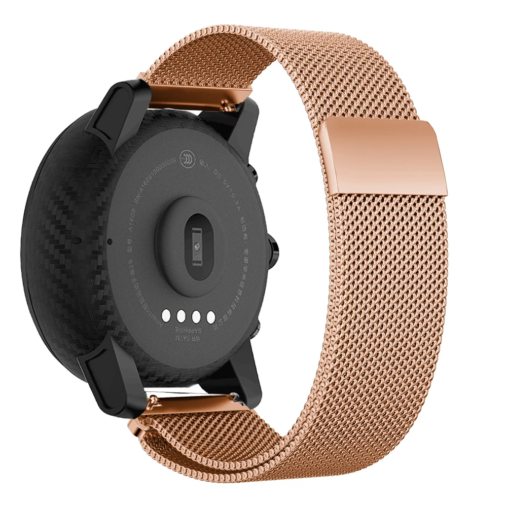 22 мм ремешок из нержавеющей стали для Xiaomi Huami Amazfit Pace Stratos 2/2S часы браслет Миланская петля магнитный ремешок браслет