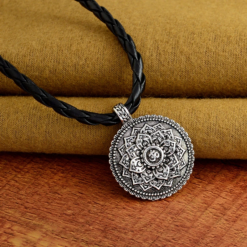 Ожерелье "цветок жизни" Йога Чакра ожерелье с подвеской в виде мандалы древнее серебро Дзен Будда Буддизм амулет религиозные украшения подарок