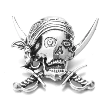 

10pcs/lot Fashion Snap Jewelry Big Metal Skull Snap Buttons Fit 18mm 20mm Snap Button Bracelet Bangle for Women Men Jewelry