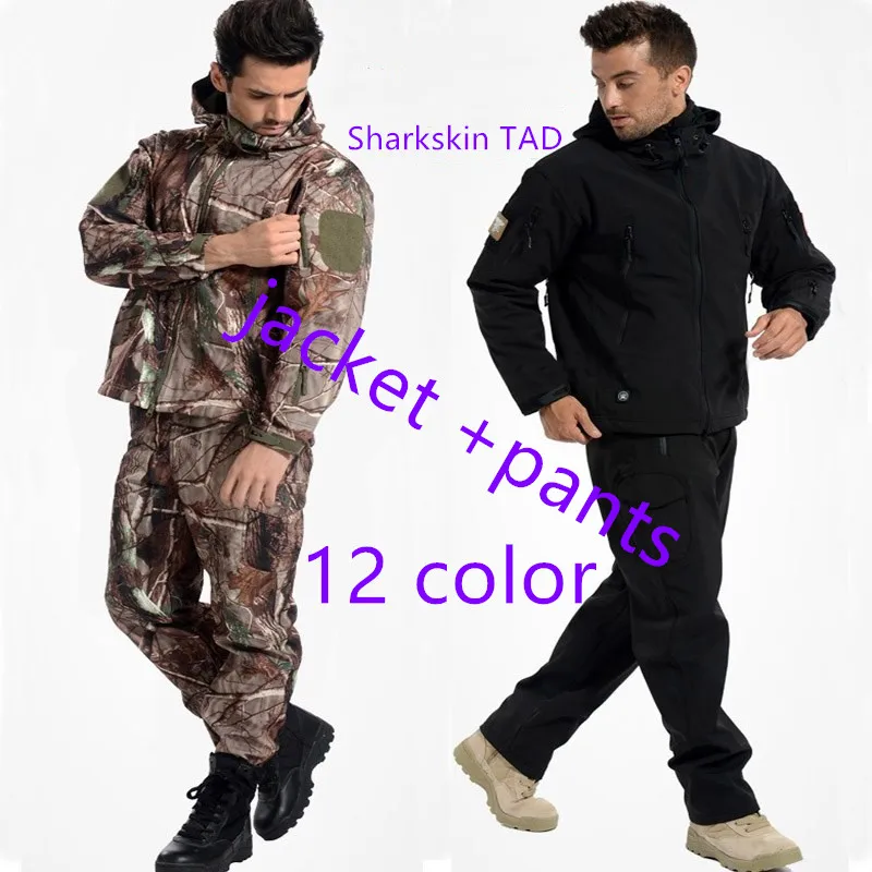 

Outdoor Men Camouflage Hunting Clothes Military Suit Camping Hiking Hunting Jacket or Pants Sport Softshell Tactical Combat Sets