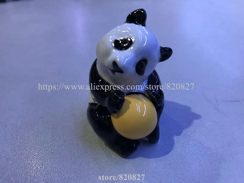 Bejeweled Alloy Enamel Panda Bear Trinket Box with Rhinestone Panda Playing Ball Metal Statue Novelty Small Panda Souvenir youlapan hp458 bridal hair vine with comb rhinestone brides headband wedding hair accessories pageant tiaras and headdresses