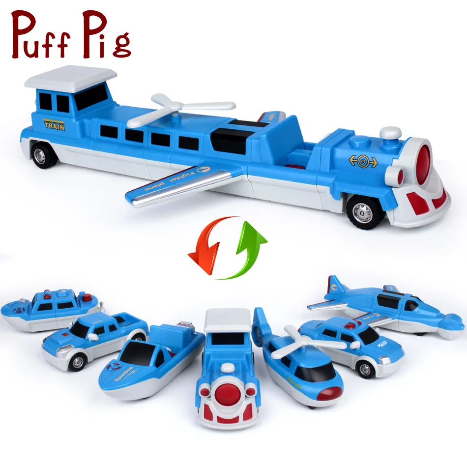 

PuffPig 25PCS Baby Magnetic Assemblage legorreta Models Car Boat Plane Children Educational Toys For Kid Police Truck Toy Bricks