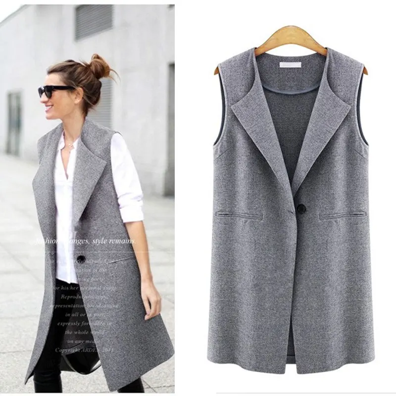 New fashion sleeveless long vests for women men