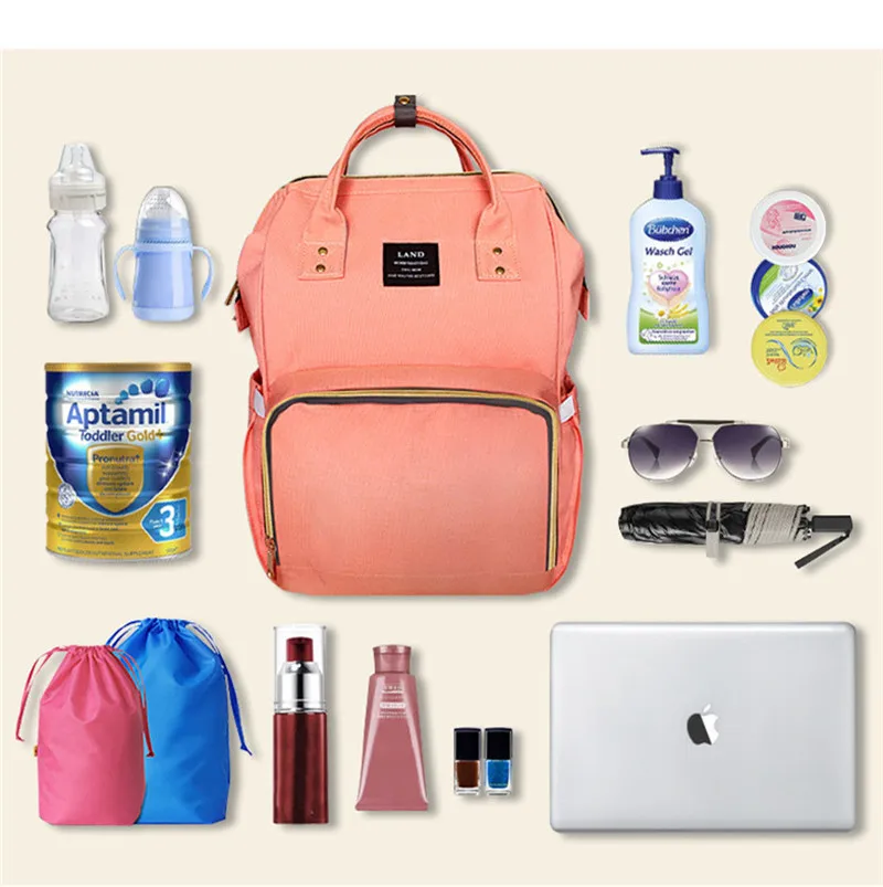 Upgraded Version Mummy Backpack Baby Diaper Bags For Mummy Stroller Fashion Shoulder Mummy Bags Multi-functional Large-Capacity 14