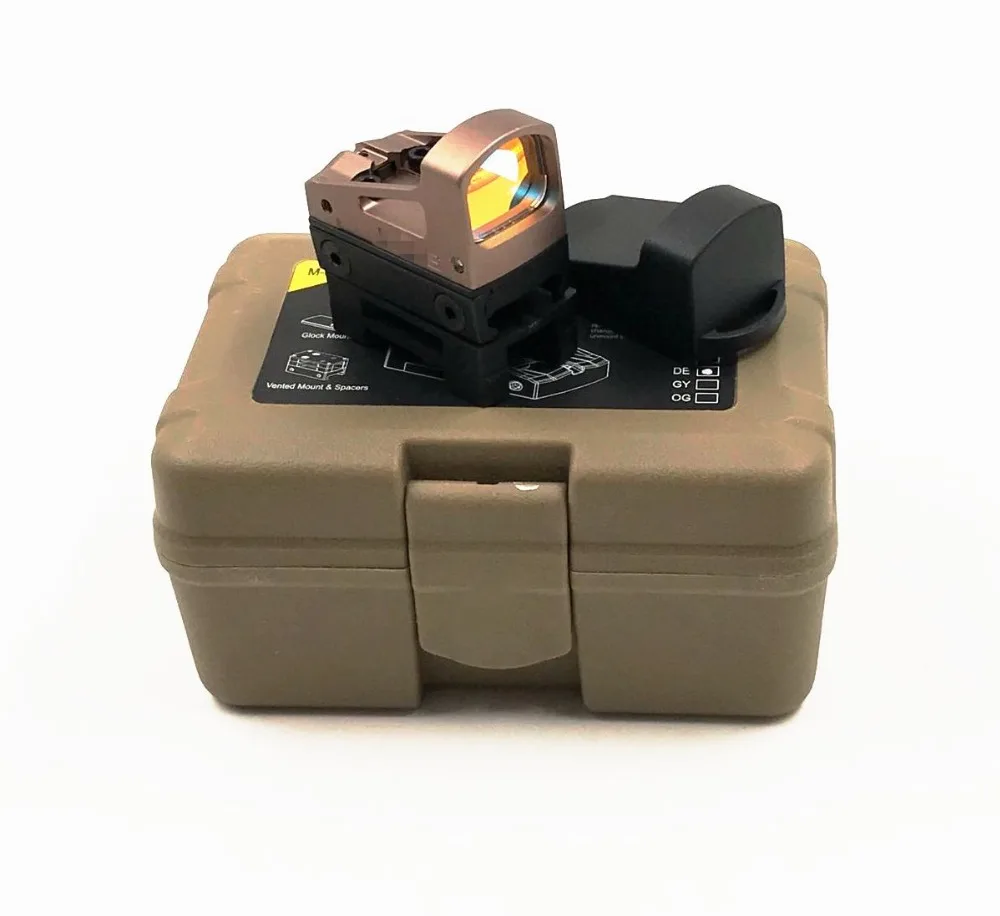 

Tactical Aluminum RMS Reflex Mini Red Dot Sight With Vented Mount and Spacers For Glock Pistol Black/Tan Airsfot pistola metal