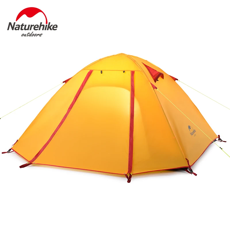 Authentic 4 Person Coating Waterproof Double Layer Camping Tents Aluminum Rod Portable High Mountain Outdoor Tent