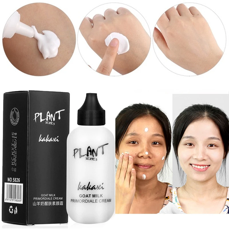 

Face Primer Makeup Moisturizer Whitening Skin Tone Matte Base Goat Milk Revitalizing Lazy Cream
