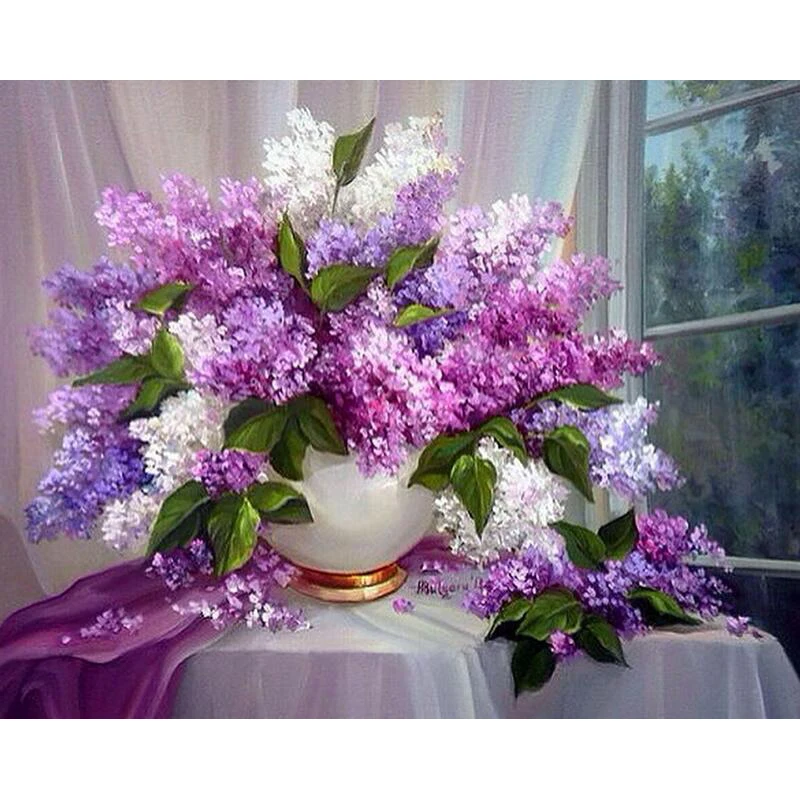 

Patterns Rhinestones Lilac flowers Diy Diamond Painting Diamond Embroidery 3D full Square/Round mosaic Pictures new hobby X51