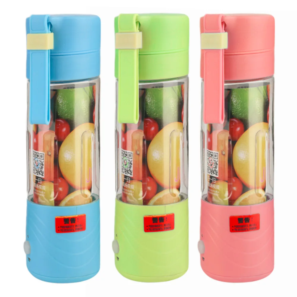  2017 new fashion and  Portable Juicer Cup Rechargeable Battery Juice Blender 380ml USB Juicer 