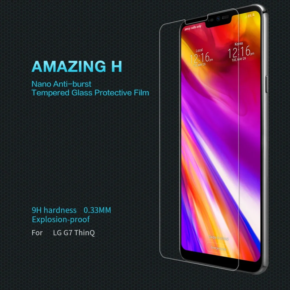 

For LG G7 ThinQ NILLKIN Amazing H Nano Anti-burst Protective Tempered Glass For LG G7 ThinQ Screen Protector