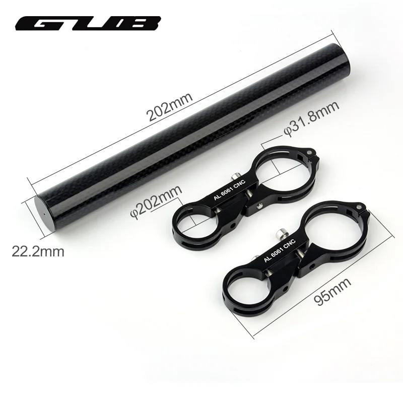 Billige Carbon Faser Fahrrad Fahrrad Lenker Extender Verlängern Montieren Lampe CNC Leichte MTB Taschenlampe Computer Telefon Halter G202