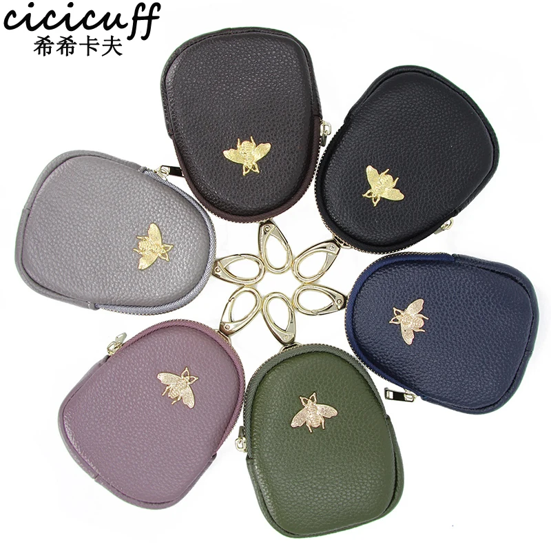 

CICICUFF Brand Lady's Mini Genuine Leather Coin Purse Men High Capacity Car Key Holder Wallet Key Hanging Small Purses for Women