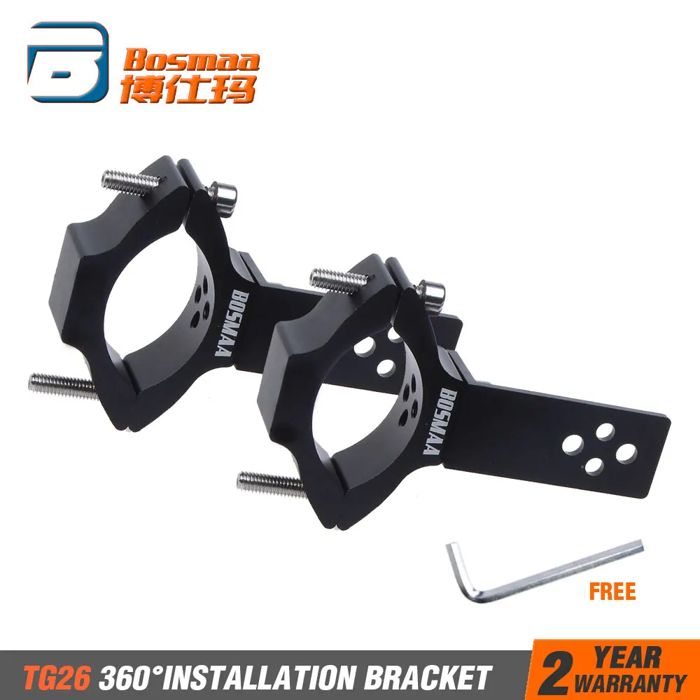 Baratos BOSMAA unids 2 PCs LED faro soporte tubo horquilla conducción niebla lámpara abrazadera soporte para Café Racer Chopper motocicleta