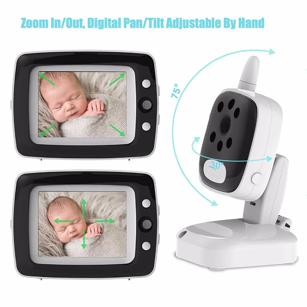 

BQ35 Video Baby Monitor 2.4G Wireless With 3.5 Inches LCD 2 Way Audio Talk Night Vision Surveillance Security Camera Babysitter