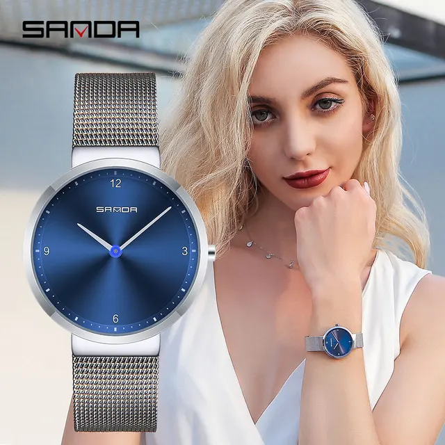 SANDA Women Watches Stainless Steel Mesh Strap Quartz Watch Women Fashion Simple SANDA Women Watches Stainless Steel Mesh Strap Quartz Watch Women Fashion Simple