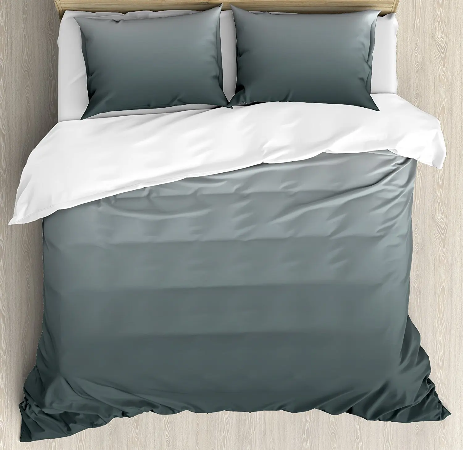 

Ombre Duvet Cover Set Smoke Fog Futuristic Inspiration Grey Colored Modern Style Design Artistic Print, 4Piece Bedding Set