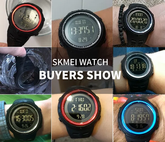 SKMEI Men Sports Watches Countdown Double Time Watch Alarm Chrono Digital Wristwatches 50M Waterproof Relogio Masculino 1251 -