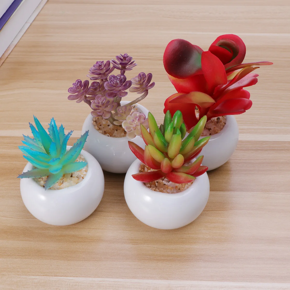 3pcs Mini Decorative Faux Succulent Artificial Succulent Fake