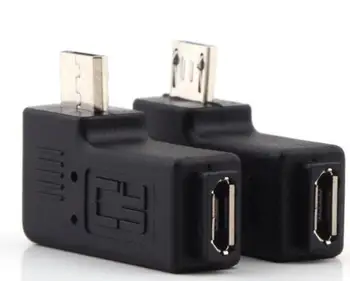 

500pcs Right Left Angle Micro USB Male 90 Degree USB Male to Micro Female Plug Adapters