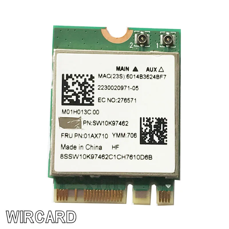 RTL8821CE 802.11AC 1X1 Wi-Fi+ BT 4,2 Combo адаптер card FRU 01AX710 беспроводная сетевая карта для ноутбука